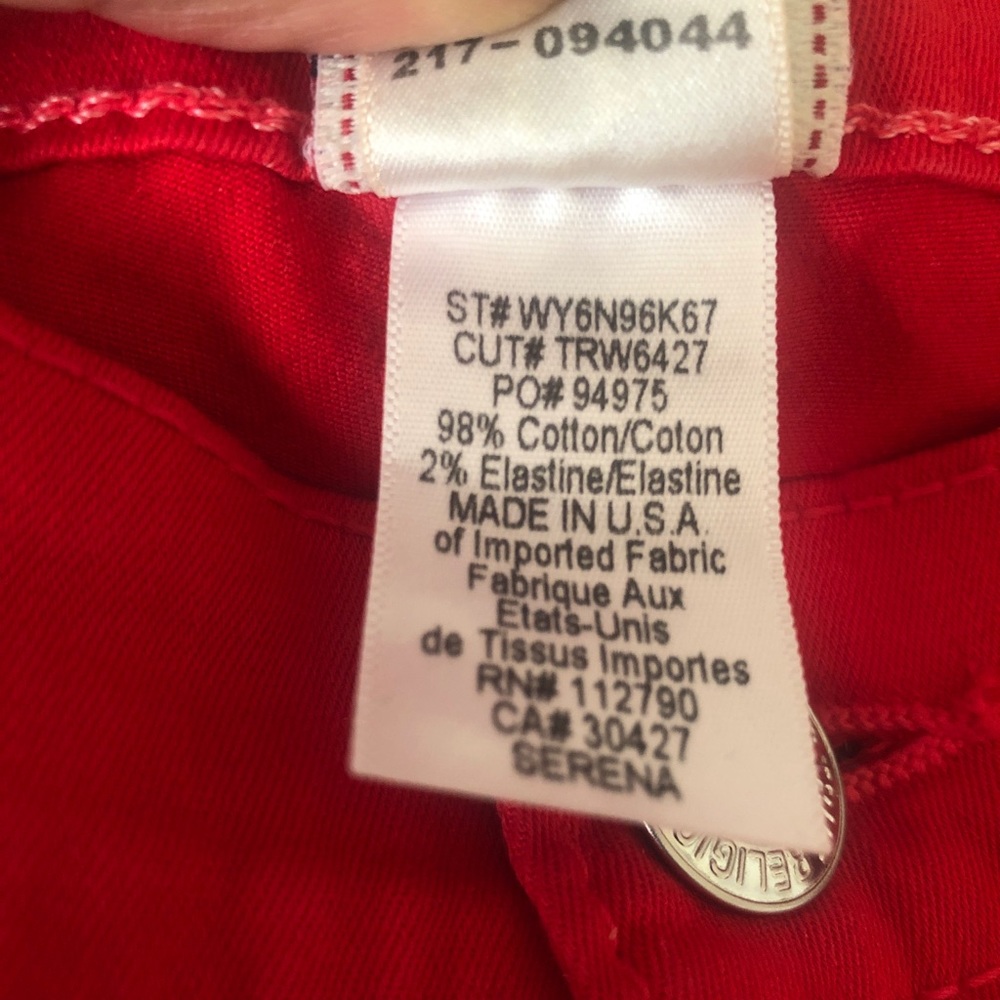 True Religion Women's Serena Super Skinny Red Jeans Size 30 NEW! - Picture 7 of 9